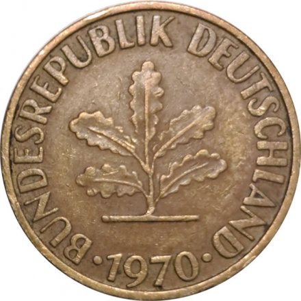 ФРГ 10 пфеннигов 1970 год (G)