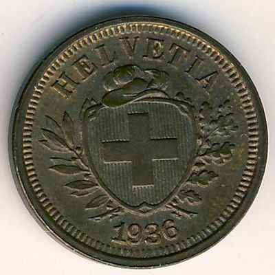 Швейцария 1 раппен 1936 год