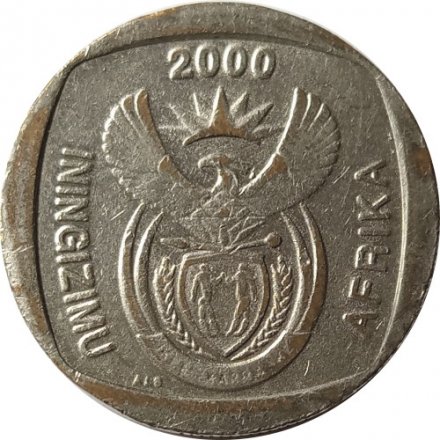 ЮАР 5 рэндов 2000 год - &quot;ININGIZIMU AFRIKA&quot; по обоим сторонам