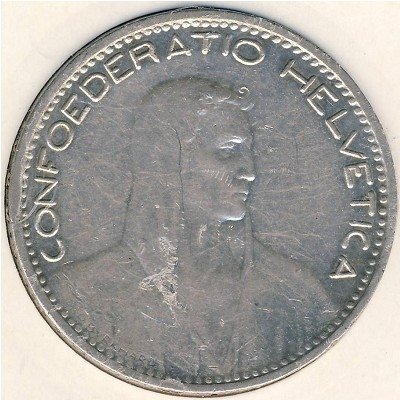 Швейцария 5 франков 1923 год