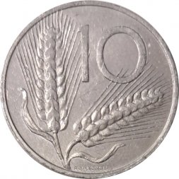 Италия 10 лир 1985 год