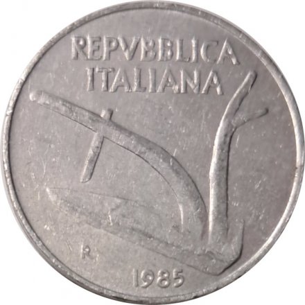 Италия 10 лир 1985 год