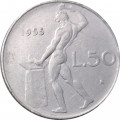 Италия 50 лир 1955 год - Вулкан