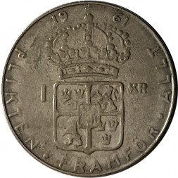 Швеция 1 крона 1961 год (U)