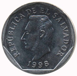 Монета Сальвадор 10 сентаво 1998 год - Франсиско Морасан