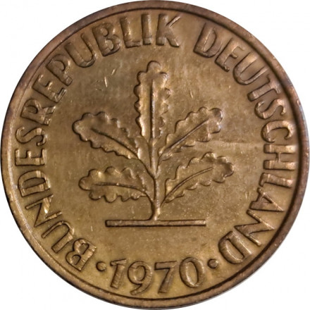 ФРГ 10 пфеннигов 1970 год - D