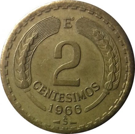 Чили 2 сентесимо 1966 год