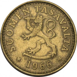 Финляндия 10 пенни 1966 год