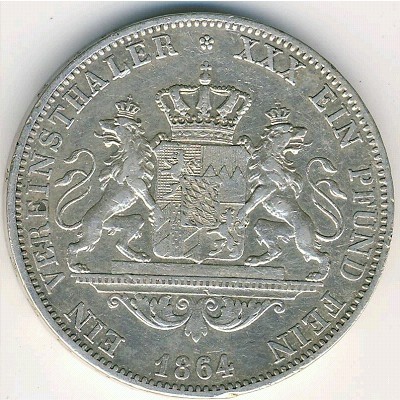 Бавария 1 талер 1864 год