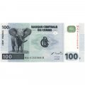 Конго 100 франков 2000 год - Саванный слон. Гидроэлектростанция Инга II UNC