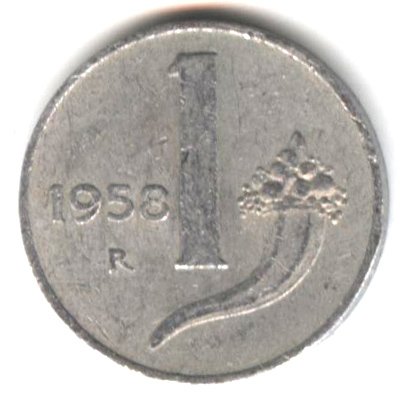 Италия 1 лира 1958 год