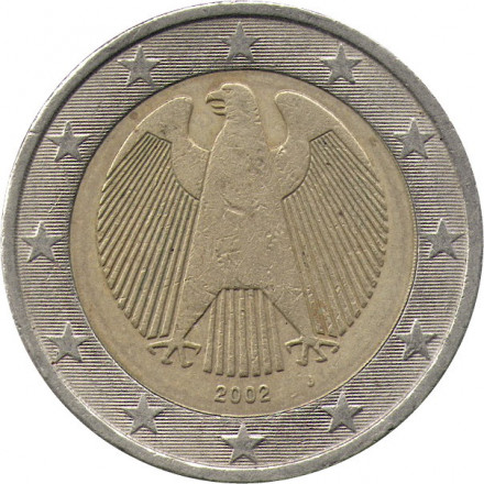 Германия 2 евро 2002 год - Орёл (J)