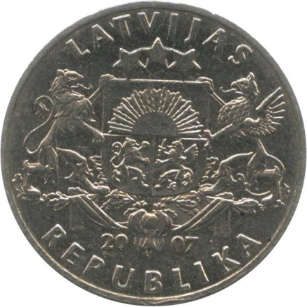 Латвия 1 лат 2007 год - Рыба