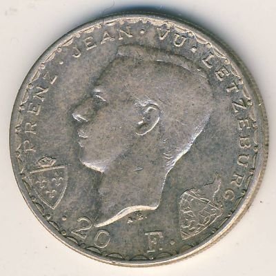 Люксембург 20 франков 1946 год