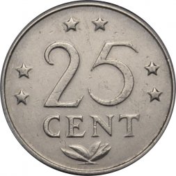 Антильские острова 25 центов 1970 год