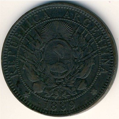 Аргентина 2 сентаво 1889 год