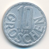 Монета Австрия 10 грошей 1971 год