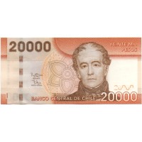 Чили 20000 песо 2014 год - Андрес Бельо UNC