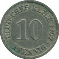 Германия 10 пфеннигов 1907 год (A)