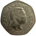 Танзания 20 шиллингов 1991 год Слон