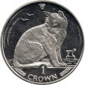 Остров Мэн 1 крона 1990 год - Уличная кошка (Медь-Никель)