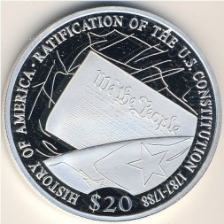 Либерия 20 долларов 2001 год