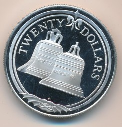 Виргинские острова 20 долларов 1985 год