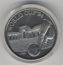 Монета Самоа 10 долларов 1992 год - Чемпионат мира по футболу
