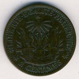Гаити 2 сантима 1881 год