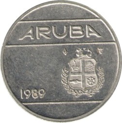 Аруба 25 центов 1989 год