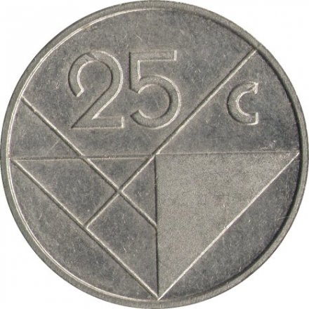 Аруба 25 центов 1989 год