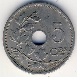 Бельгия 5 сантимов 1905 год