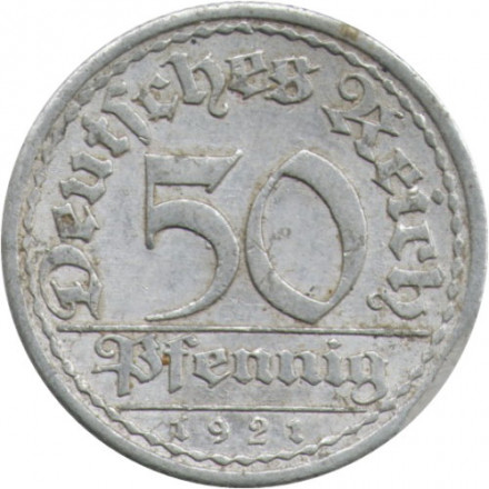 Веймарская республика 50 пфеннигов 1921 год (A)