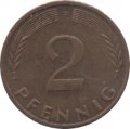 ФРГ 2 пфеннига 1976 год - F