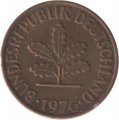 ФРГ 2 пфеннига 1976 год - F