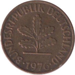 ФРГ 2 пфеннига 1976 год - F