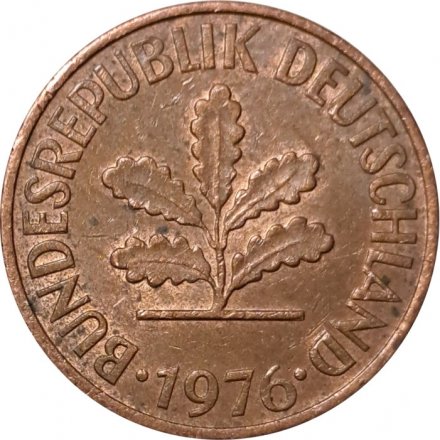 ФРГ 2 пфеннига 1976 год - F