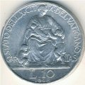 Ватикан 10 лир 1948 год