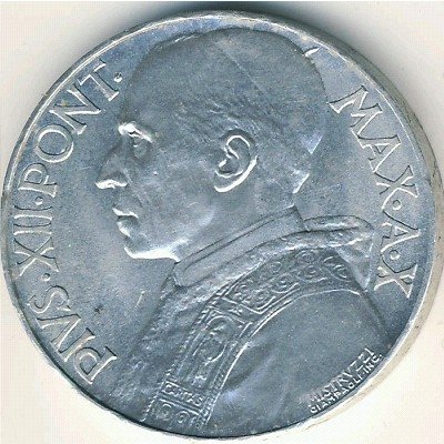 Ватикан 10 лир 1948 год