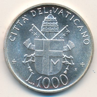 Ватикан 1000 лир 1992 год