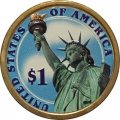 США 1 доллар 2009 год (D) - 10-ый Президент США - Джон Тайлер (цветная эмаль)