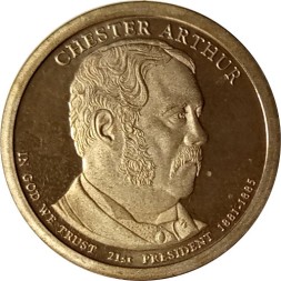 США 1 доллар 2012 год - Честер Алан Артур (S)