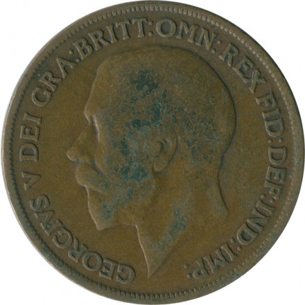 Великобритания 1 пенни 1919 год (без отметки монетного двора)