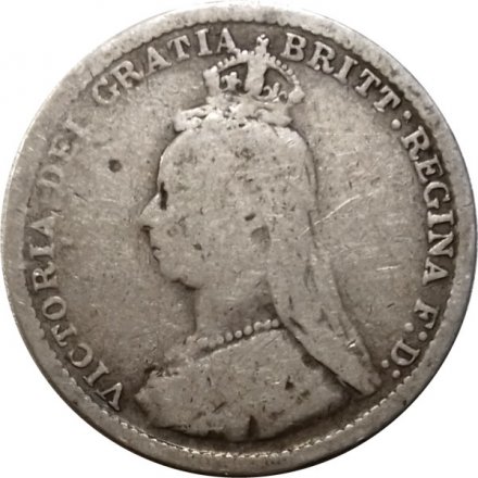 Великобритания 3 пенса 1889 год