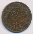 Британская Индия 1/4 анны 1928 год - Король Георг V