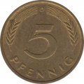 ФРГ 5 пфеннигов 1978 год - D