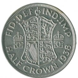 Великобритания 1/2 кроны 1938 год