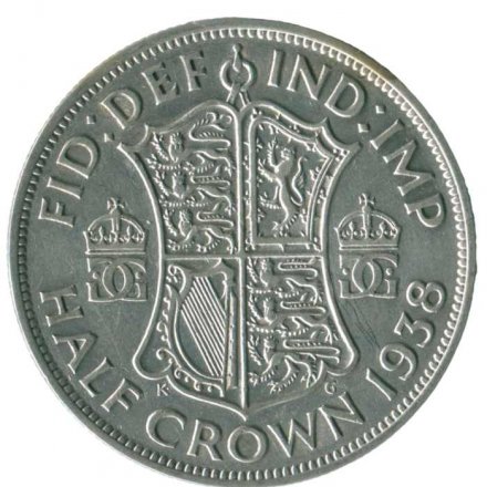 Великобритания 1/2 кроны 1938 год