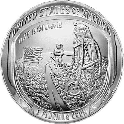 США 1 доллар 2019 год - 50 лет Космической программе Аполлон-11 UNC