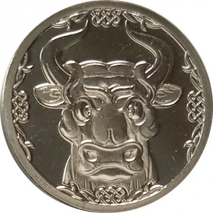 Жетон Златорогий Тур (Бык) - 2022. Славянский календарь (годослов). 2021 год, СПМД, Россия